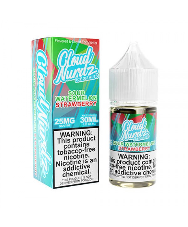 Cloud Nurdz Salts - Sour Watermelon Strawberry Iced 30ml